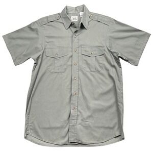 Vintage Duxbak‎ USA Safari Shirt Large Olive Hunting Field Button Up